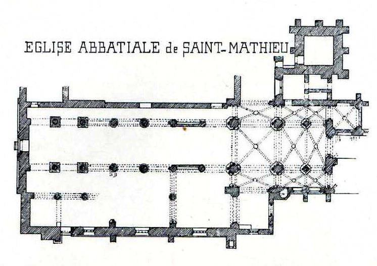 Plan de l'�glise abbatiale de l'abbaye Saint-Mathieu