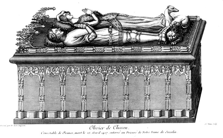 Josselin (Bretagne) : tombeau ou c�notaphe ou gisant d'Olivier de Clisson et Marguerite de Rohan.