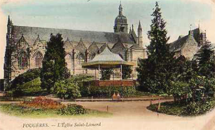 Ville de Foug�res (Bretagne) : �glise de Saint-L�onard.