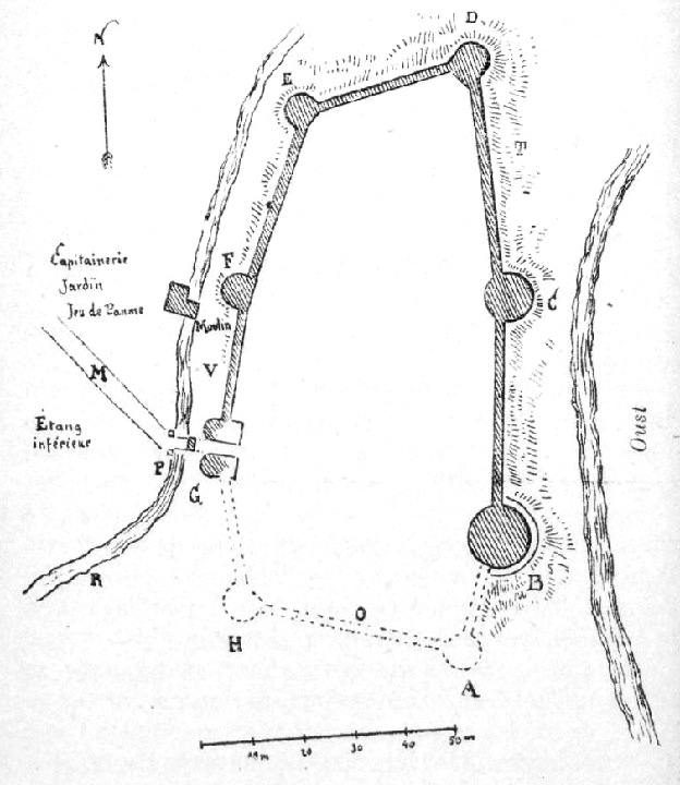 Plan du château de Rohan (Bretagne).
