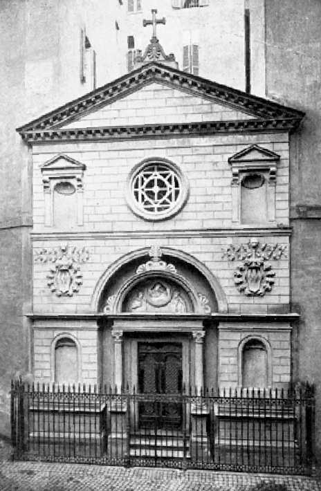 L'entr�e de l'ancienne �glise Saint-Yves-des-Bretons � Rome.