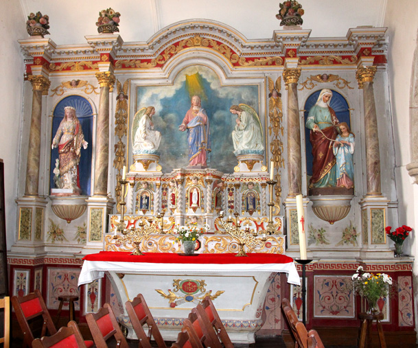 Retable de l'église Saint-Brandan à Trégrom, en Bretagne