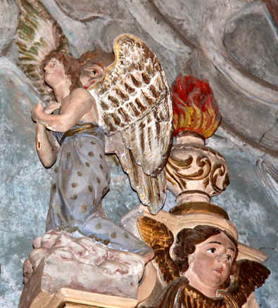 Retable du ma�tre-autel de l'�glise Saint-Brandan � Tr�grom, en Bretagne