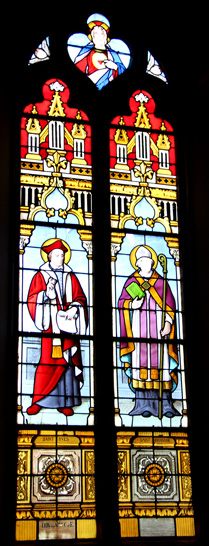 Vitrail de l'�glise Saint-Brandan � Tr�grom, en Bretagne