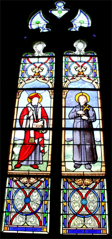 Vitrail de l'�glise du Vieux-March� (Bretagne).