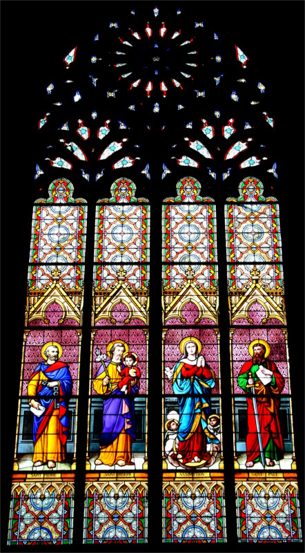 Vitrail de l'�glise du Vieux-March� (Bretagne).